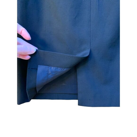 Semantics Black Knee Length Pencil Skirt Business Career Wear Minimalist 6 Petit - Picture 3 of 7